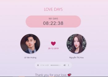 Share code web đếm ngày yêu