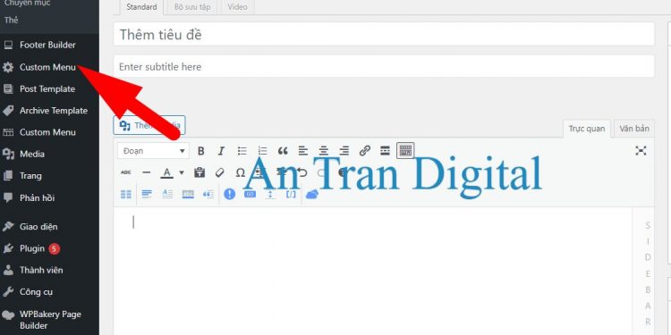 Cách tạo menu trong admin wordpress