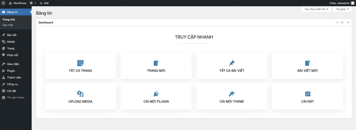 Hướng dẫn custom bảng tin trong admin wordpress