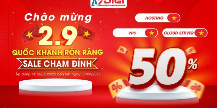 AZDIGI Mừng Quốc Khánh 2/9 2025 giảm 50%