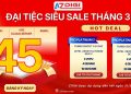 Azdigi khuyến mãi đại tiệc tháng 3
