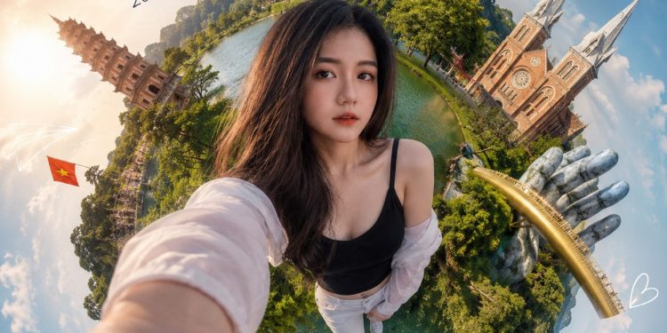 Tạo ảnh Tiny Planet Việt Nam bằng ChatGPT cực đẹp