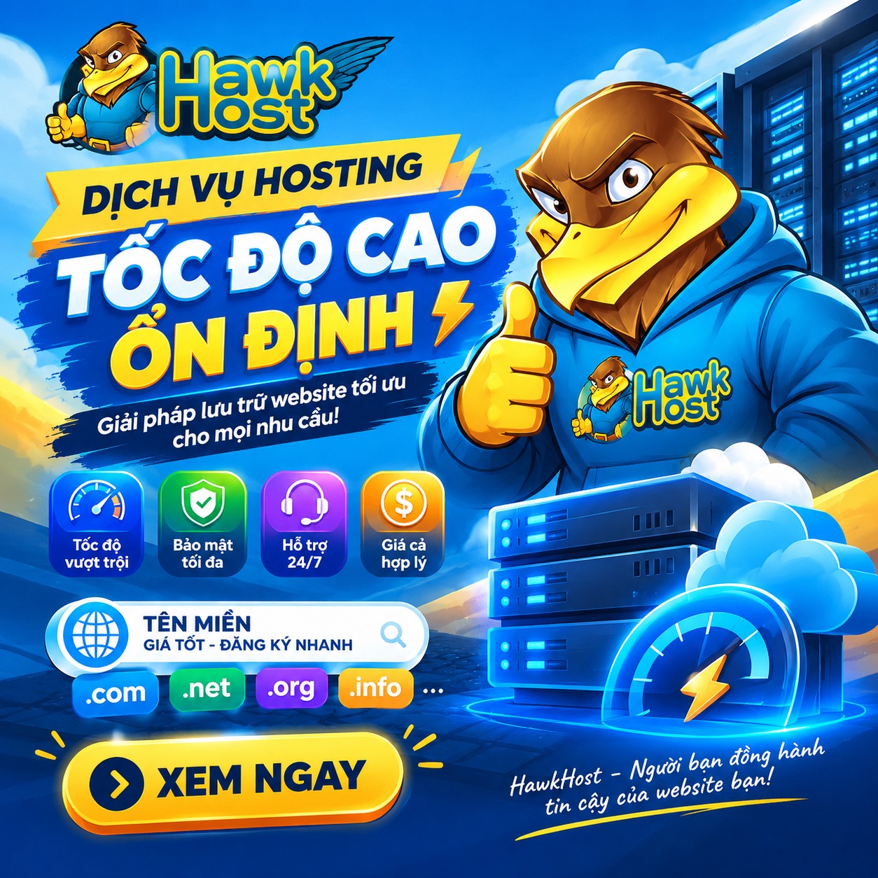Hawk Host - Khuyến mãi tên miền và hosting